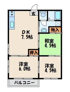 コスモハイツ東和【2階】の間取り