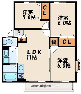 サンビレッジ福間【1階】の間取り