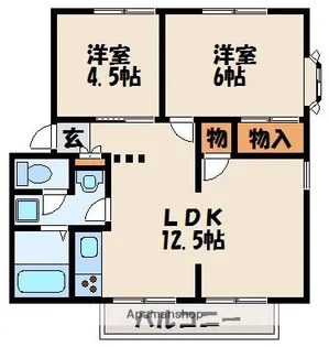 サンビレッジ福間【1階】の間取り