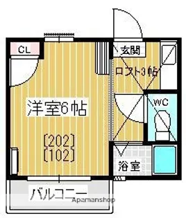 セーヌ千早Ⅱ【2階】の間取り