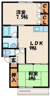 ラ・カーサ新宮【2階】の間取り