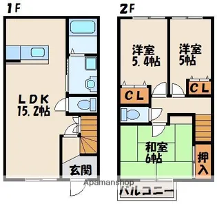 バレーパイン宗像【1階】の間取り