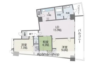 アイランドシティインフィニガーデン サウス棟【13階】の間取り