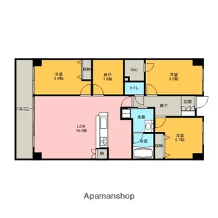 アイランドシティインフィニガーデン サウス棟【10階】の間取り