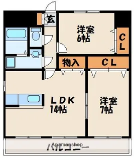プラージュ花みずき【4階】の間取り