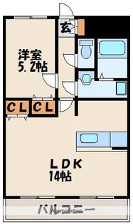 プラージュ花みずき【3階】の間取り