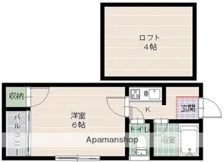カビネダムール唐原【1階】の間取り