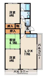 レジデンス白浜【4階】の間取り