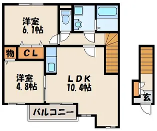 コンフォート下府【206号室】の間取り