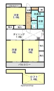 ウインクス光岡【4階】の間取り