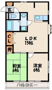 ルートピア古賀A・B・C・D棟【2階】の間取り