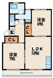 ライフインアカマ【2階】の間取り