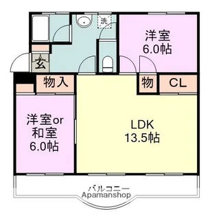 第2パープルハイム【1階】の間取り