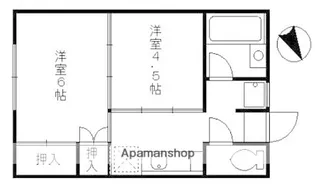 上野コーポ【1階】の間取り