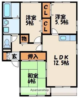 ヴィラ舞の里Ⅱ【2階】の間取り