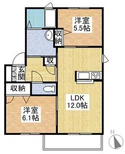 カトレア須恵【2階】の間取り