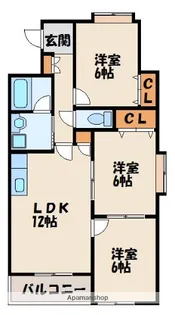 ルネスマンションサンライズ弐番館【3階】の間取り