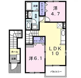ファミーユ M B【2階】の間取り