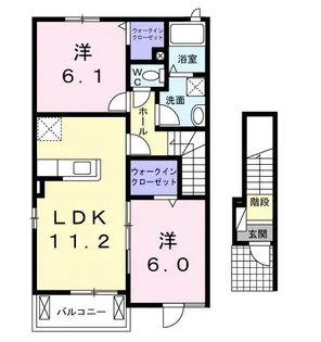 ラ・ペジーヴル【2階】の間取り