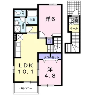 シャルマンヒルB【2階】の間取り