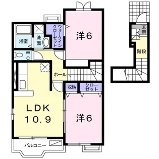 サンパティーク遠賀Ⅱ【2階】の間取り