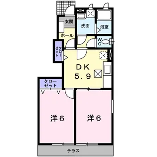 ルート607 B【1階】の間取り