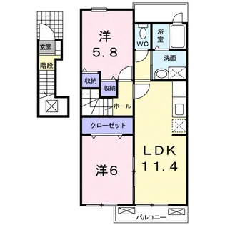カルムプロムナード【2階】の間取り