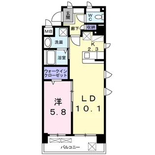 プレステージ空港東【2階】の間取り