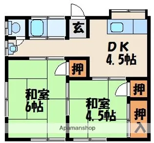 安武アパート【2階】の間取り