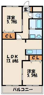 ボヌール新宮【1階】の間取り