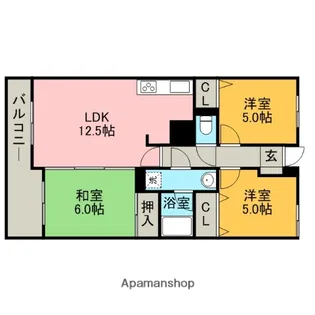ロワールマンション和白Ⅴ【7階】の間取り