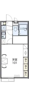 レオパレス美明【104号室】の間取り
