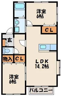 ピュアハイツⅡB棟【1階】の間取り