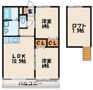 アイドリーム緑町【2階】の間取り