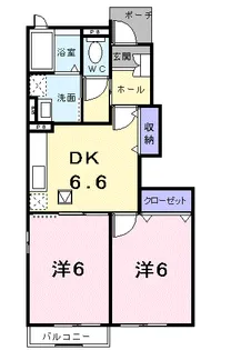 サンパティーク福間海岸通りA【1階】の間取り