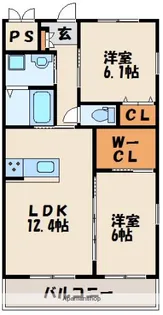 シルヴィオ日蒔野【1階】の間取り