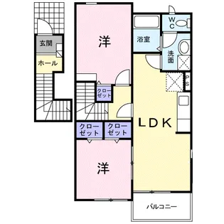 ジェルメコリーヌ【2階】の間取り