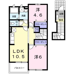 プラークティコⅢ【2階】の間取り