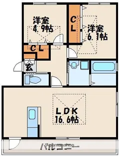 RENACE福間駅前B棟【2階】の間取り