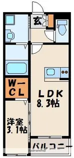 1LDKの間取り画像