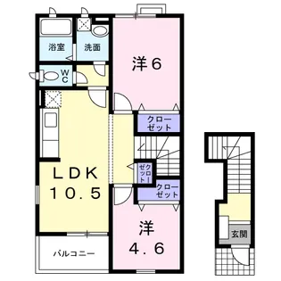 クレストールアサノA棟【2階】の間取り