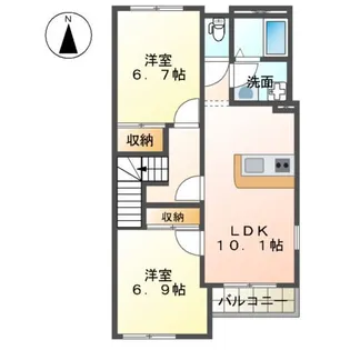 クレッシェンド【206号室】の間取り