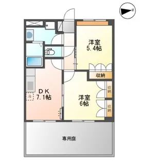 サンライフ花瀬Ⅰ【105号室】の間取り