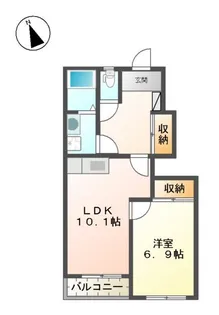キャッスルリオ【00105号室】の間取り