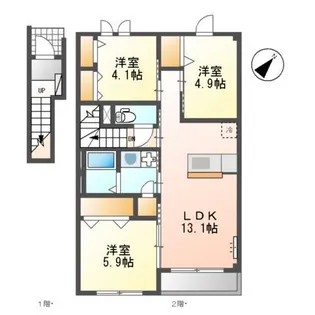 エバークレシア【2階】の間取り