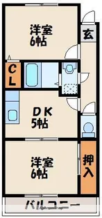 パラシオ福間【103号室】の間取り