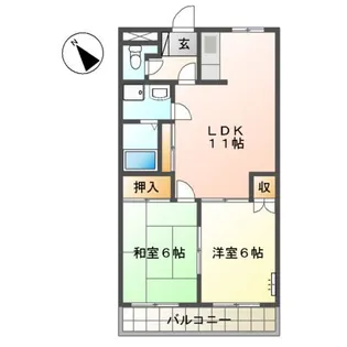 コーポイマージュB棟【1階】の間取り