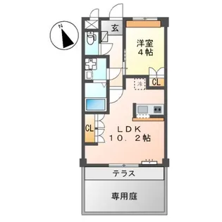 カーサ・ヴィバーチェ【00105号室】の間取り