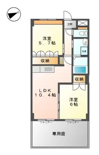 K・M サンテラス【102号室】の間取り