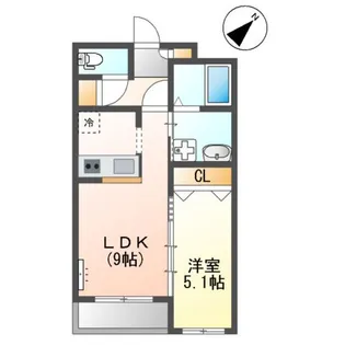 クレストール立岩【203号室】の間取り